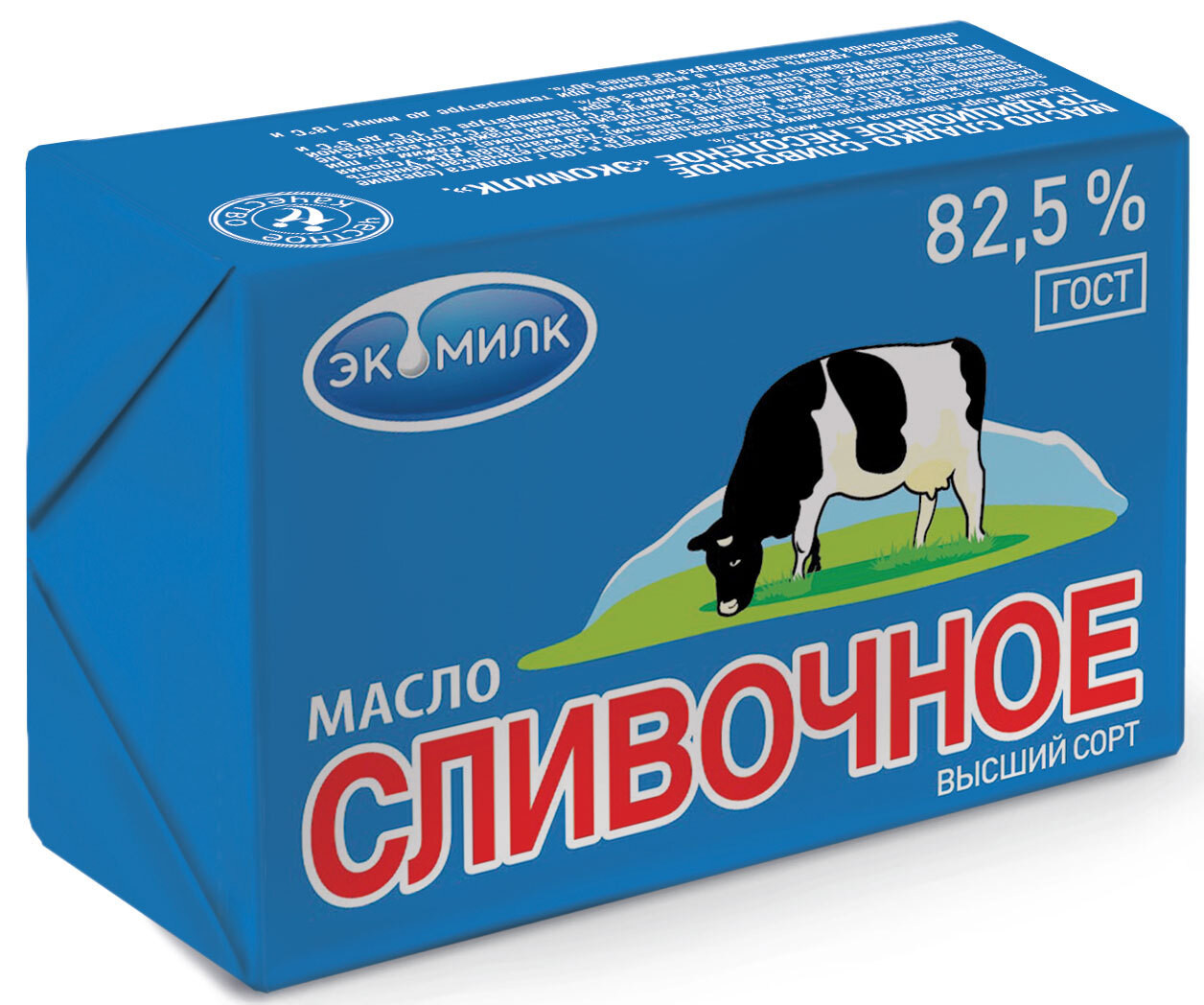 Кликните для увеличения изображения Масло сливочное 82.5% 330г экомилк