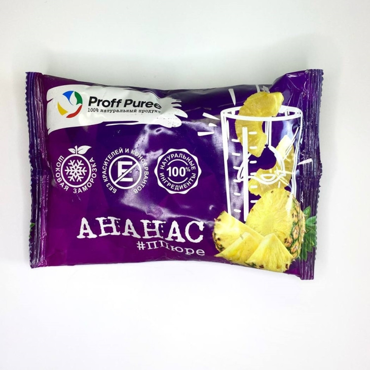 Кликните для увеличения изображения Пюре замороженное Ананас, Proff Puree, 250гр