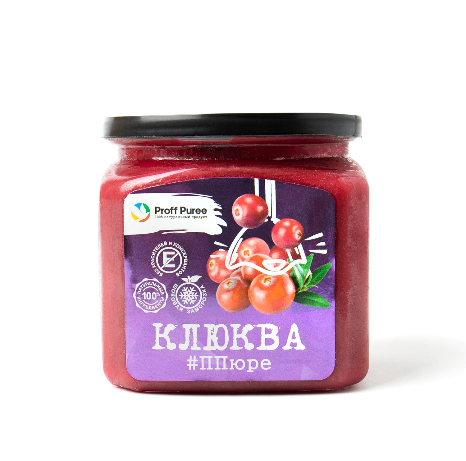 Пюре замороженное Клюква, Proff Puree, 500гр