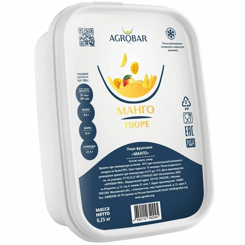Пюре Манго АГРОБАР 250гр