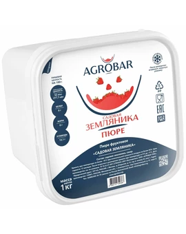 Пюре Земляника садовая АГРОБАР 1кг, изображение 1