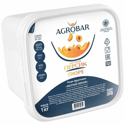 Пюре Персик желтый АГРОБАР 1кг