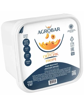 Пюре Персик желтый АГРОБАР 1кг, изображение 1