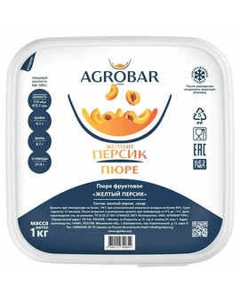 Пюре Персик желтый АГРОБАР 1кг, изображение 2
