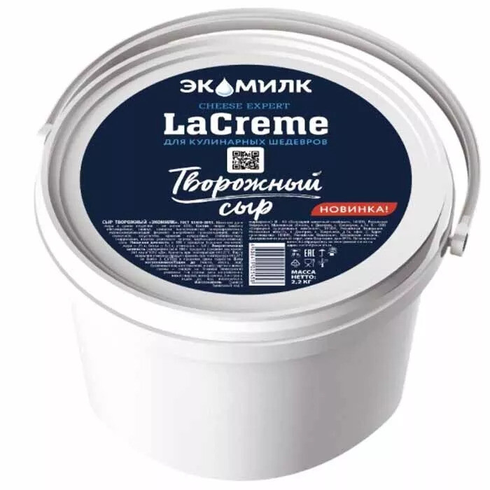 Сыр творожный Экомилк LaCreme 65% 2,2 кг